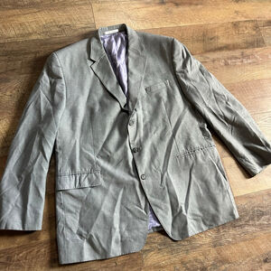Men's Sean John Gray Sport Coat Blazer with Purple Lining